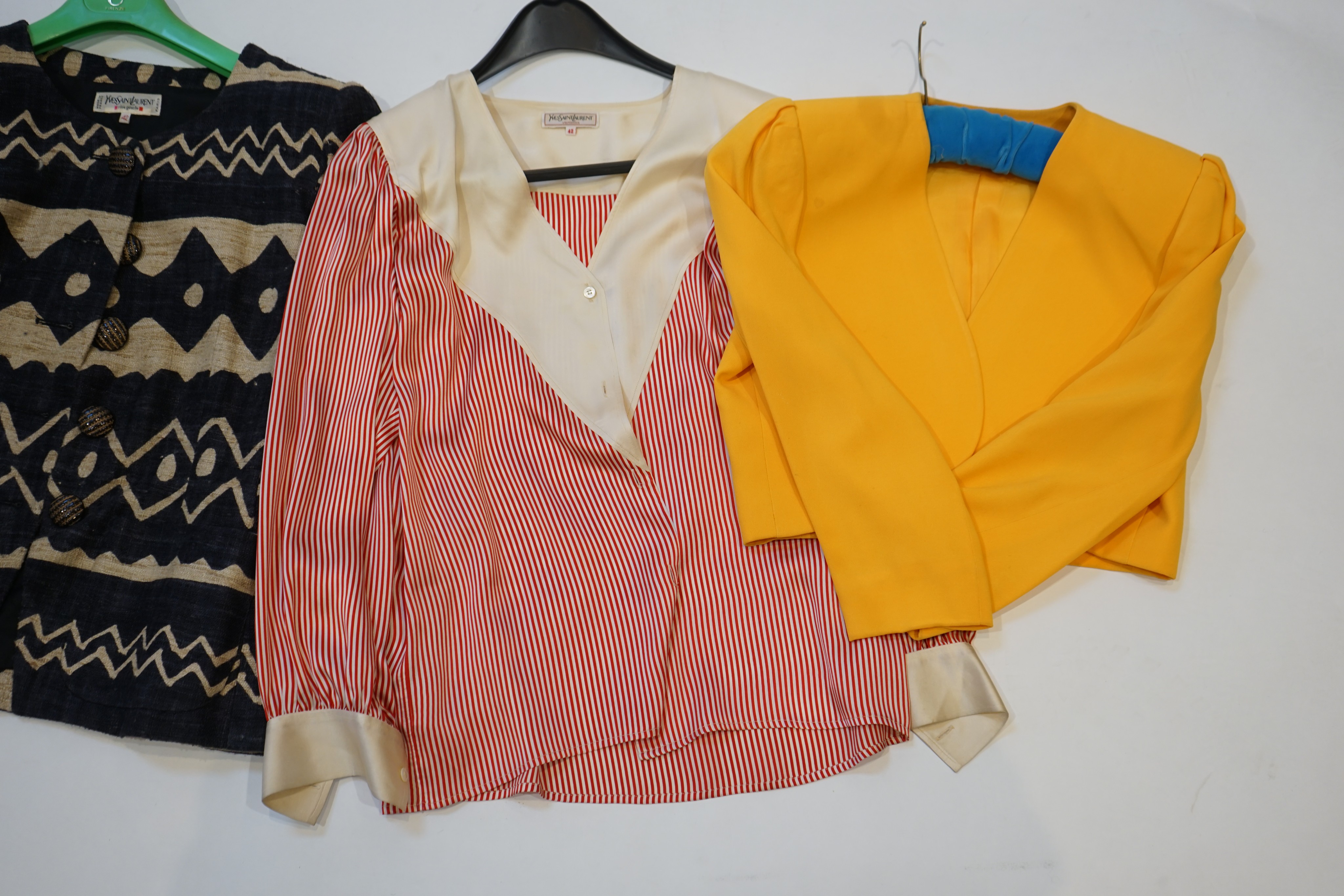 Six Yves Saint Laurent Rive Gauche vintage jackets and a blouse, all size IT 42